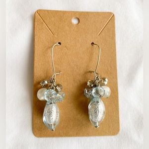 Jewel and silver earrings